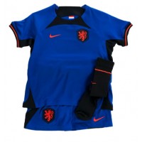 Camisa de time de futebol Holanda Replicas 2º Equipamento Infantil Mundo 2022 Manga Curta (+ Calças curtas)